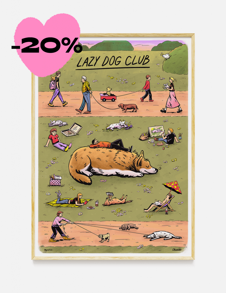 Plakat LAZY DOG CLUB 50×70 cm