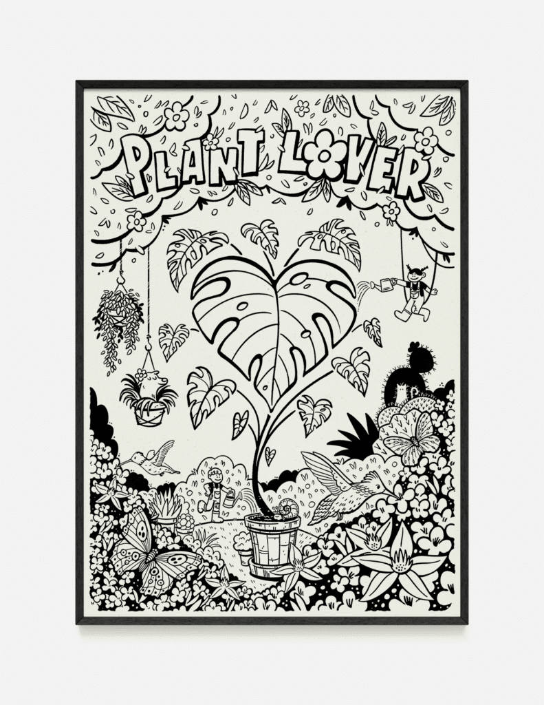 plakat do kolorowania PLANT LOVER 50×70 cm