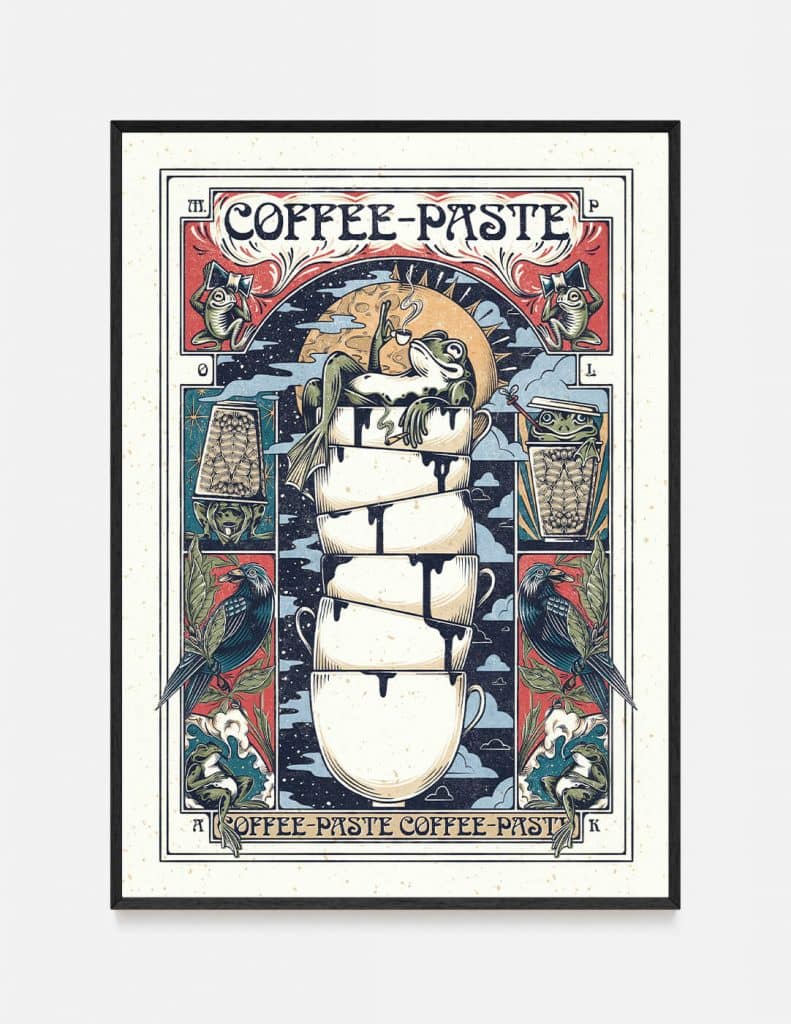 Plakat COFFEE-PASTE czerwony