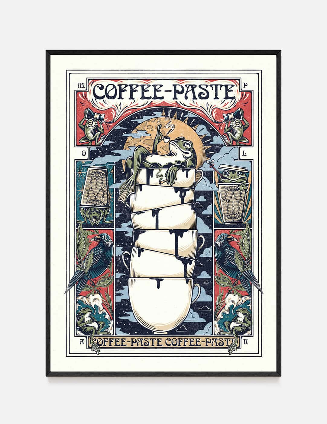 Plakat COFFEE-PASTE czerwony - 50x70 cm