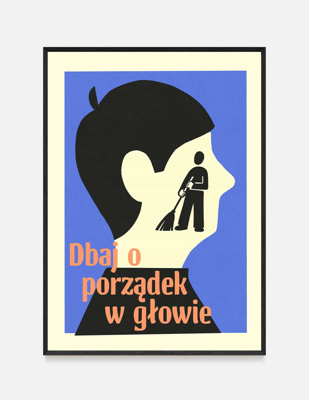plakat PORZĄDEK W GŁOWIE - 50x70 cm, niebieski
